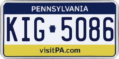 PA license plate KIG5086