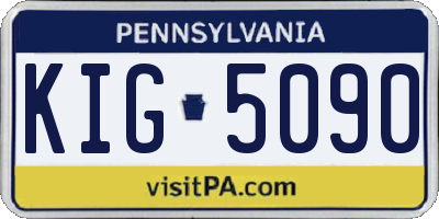PA license plate KIG5090