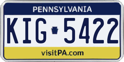 PA license plate KIG5422