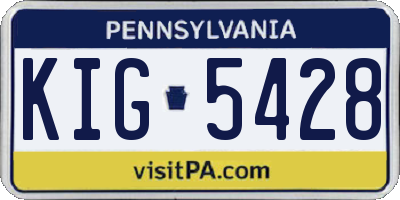 PA license plate KIG5428