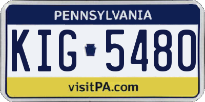 PA license plate KIG5480