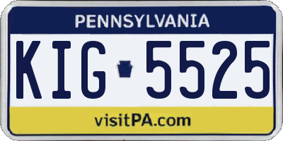 PA license plate KIG5525