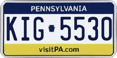 PA license plate KIG5530