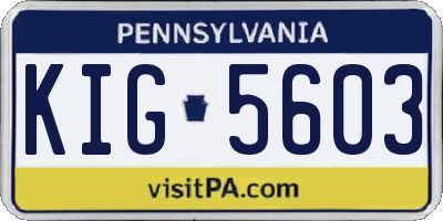 PA license plate KIG5603
