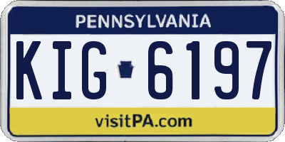 PA license plate KIG6197