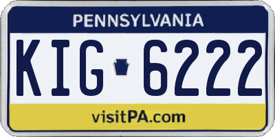 PA license plate KIG6222