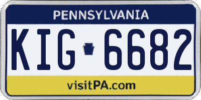 PA license plate KIG6682