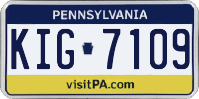 PA license plate KIG7109