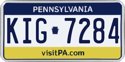 PA license plate KIG7284