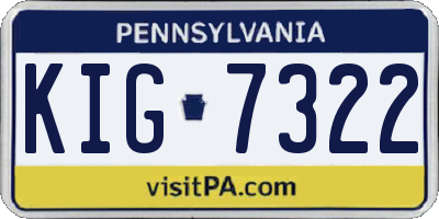 PA license plate KIG7322