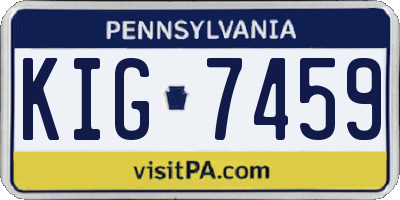 PA license plate KIG7459