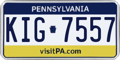 PA license plate KIG7557