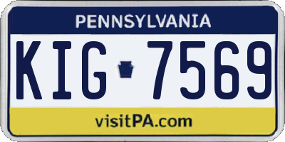 PA license plate KIG7569