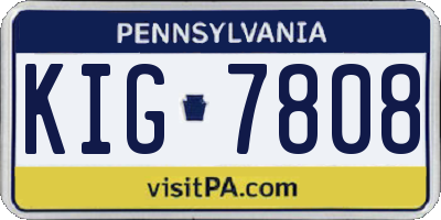 PA license plate KIG7808
