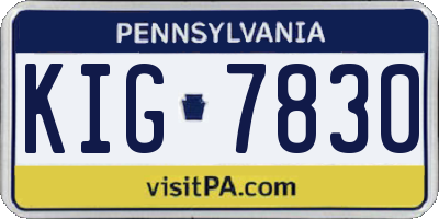 PA license plate KIG7830