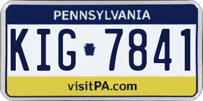 PA license plate KIG7841