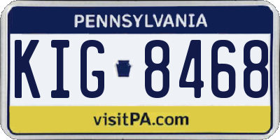 PA license plate KIG8468