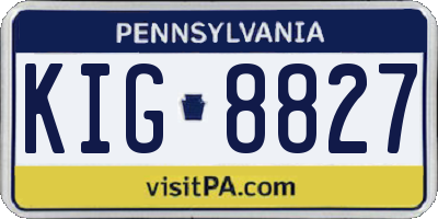 PA license plate KIG8827