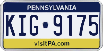 PA license plate KIG9175