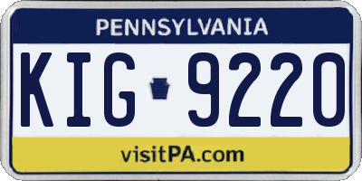 PA license plate KIG9220