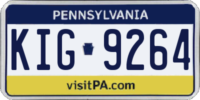 PA license plate KIG9264