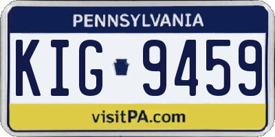 PA license plate KIG9459