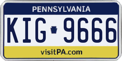 PA license plate KIG9666