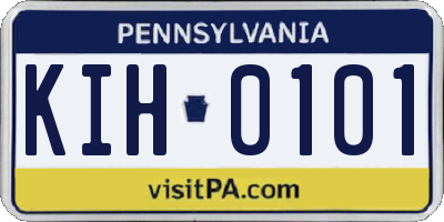 PA license plate KIH0101
