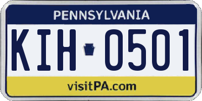 PA license plate KIH0501