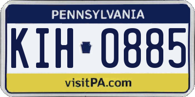PA license plate KIH0885