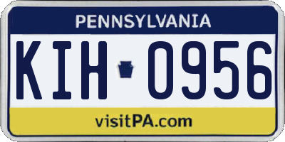 PA license plate KIH0956