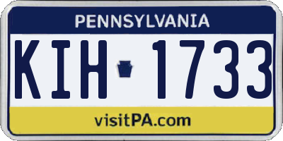 PA license plate KIH1733