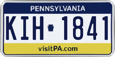 PA license plate KIH1841
