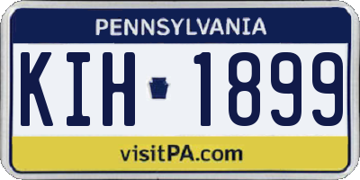 PA license plate KIH1899