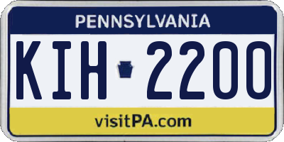 PA license plate KIH2200