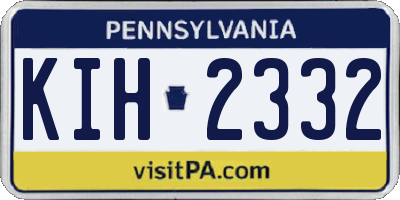 PA license plate KIH2332