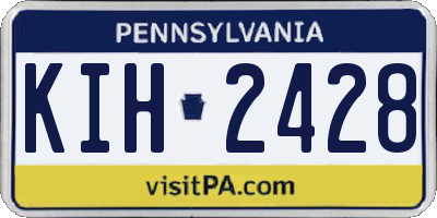 PA license plate KIH2428