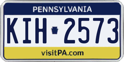 PA license plate KIH2573