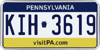 PA license plate KIH3619