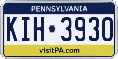 PA license plate KIH3930