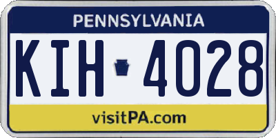 PA license plate KIH4028