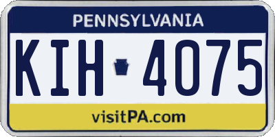PA license plate KIH4075