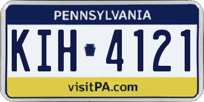 PA license plate KIH4121