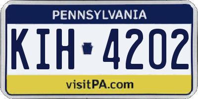 PA license plate KIH4202
