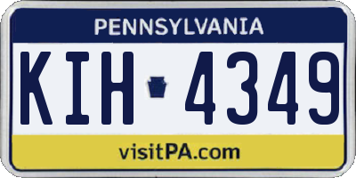 PA license plate KIH4349