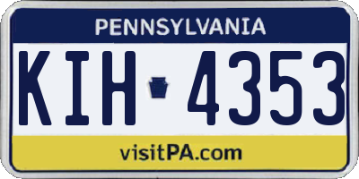 PA license plate KIH4353