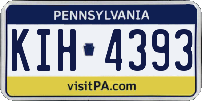 PA license plate KIH4393