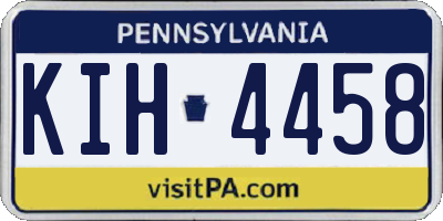 PA license plate KIH4458