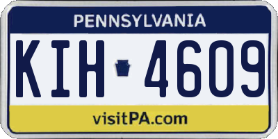PA license plate KIH4609