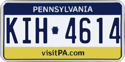 PA license plate KIH4614